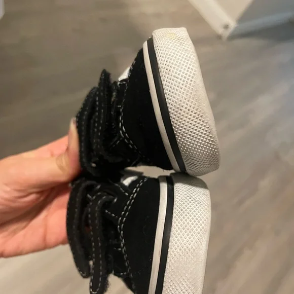 Vans Black Old Skool Velcro Toddler Sneakers 6.5 - Picture 6 of 10